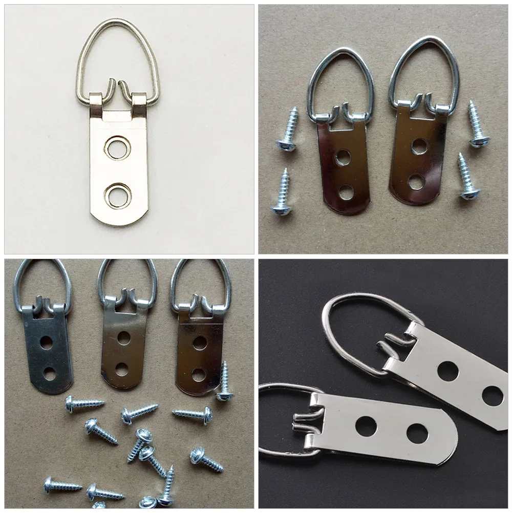 20Pcs Heavy Duty D-Ring Picture Hangers Small Metal Hooks for Mounting Artwork Photos Frames Heavy Duty Wall Hangers