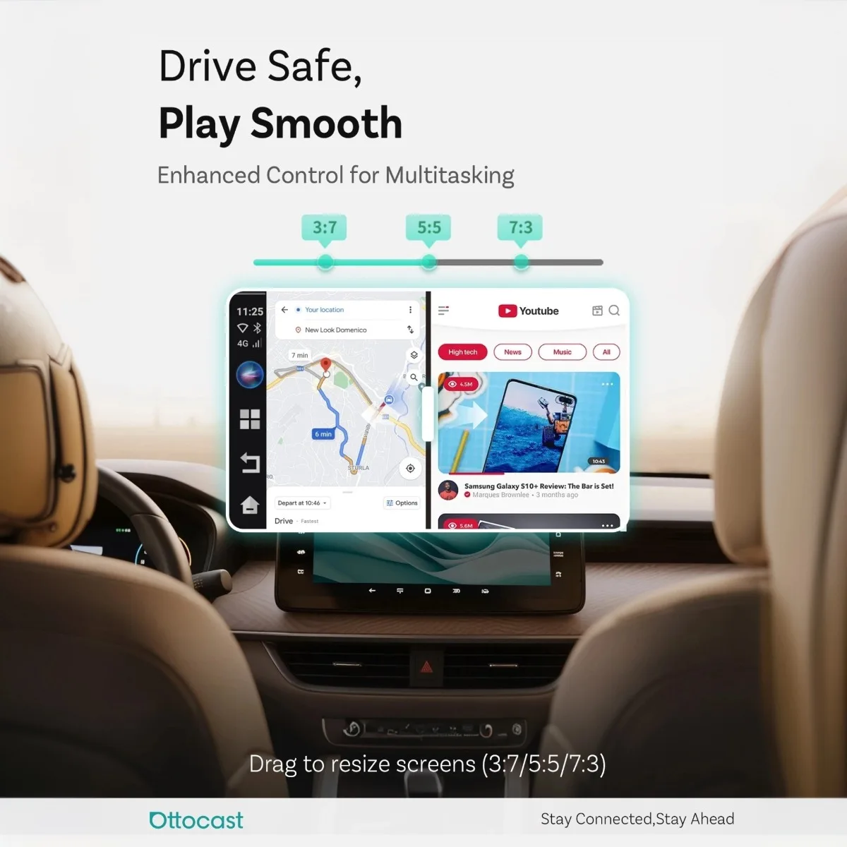 Ottocast E2 Wireless CarPlay & Android Auto 3IN1 AI Box 4+64GB