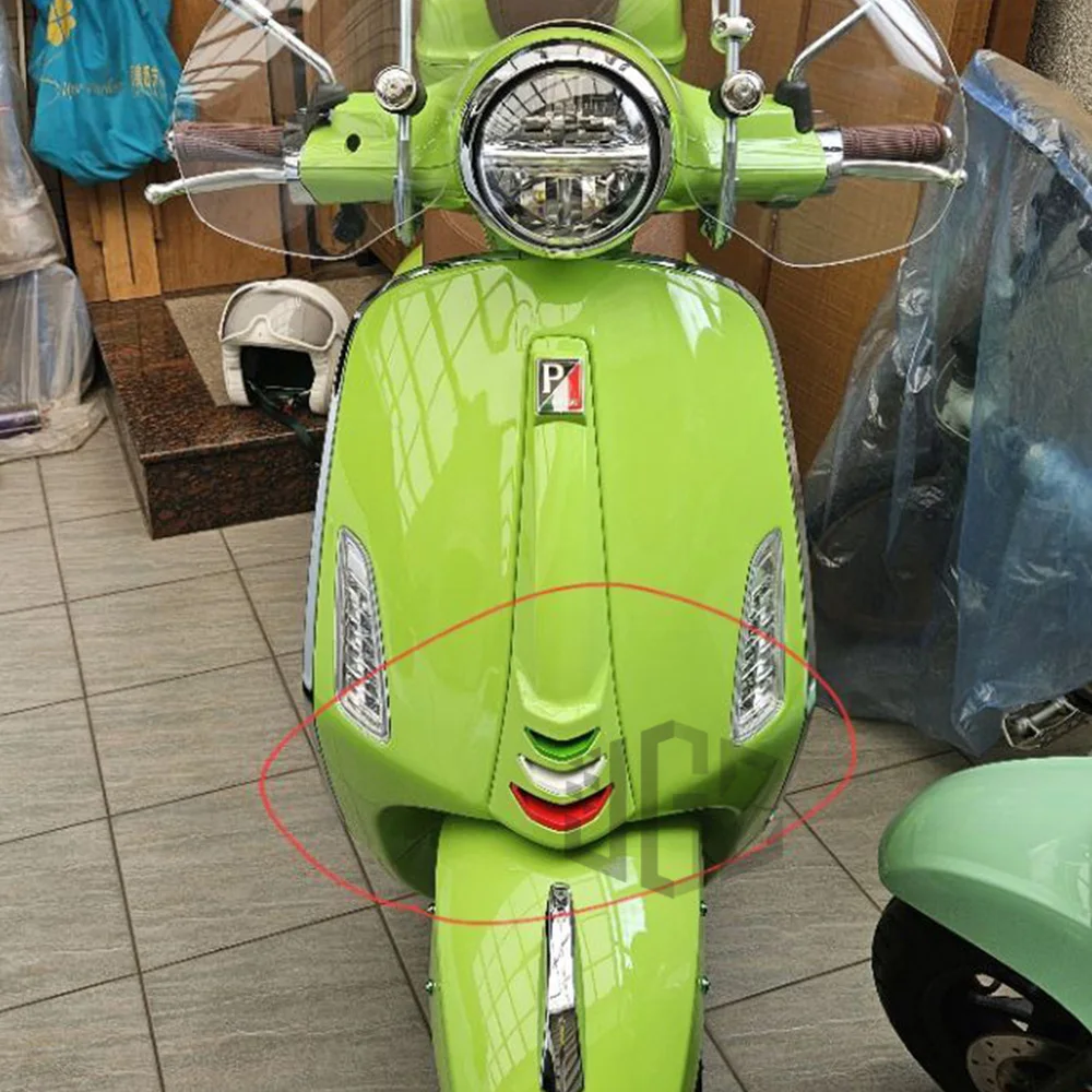 Motorcycle ABS Front Horn Cover Inlay Tie Grill Cover Decoration Accessories For Vespa Primavera 150 2024 2025