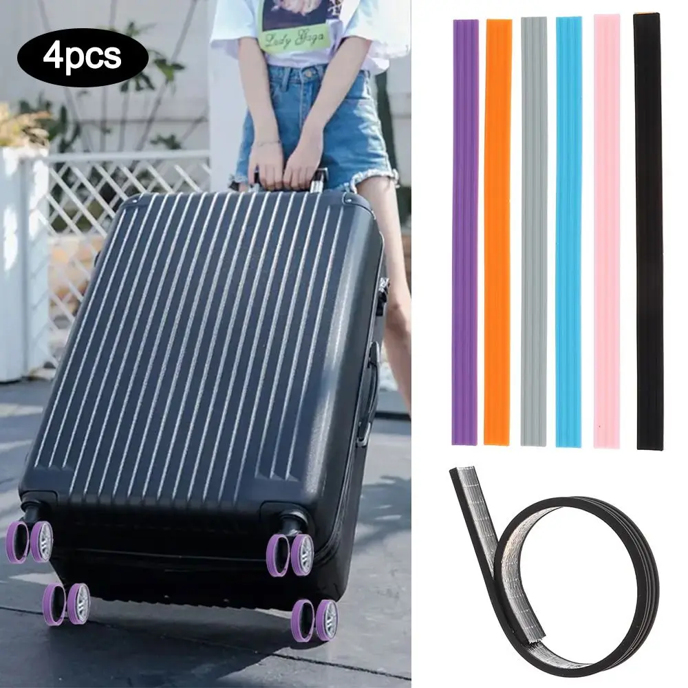 Silicone Travel Luggage Caster Shoes Luggage Wheels Protector Reduce Noise Castor Sleeve Trolley Box Casters Cover