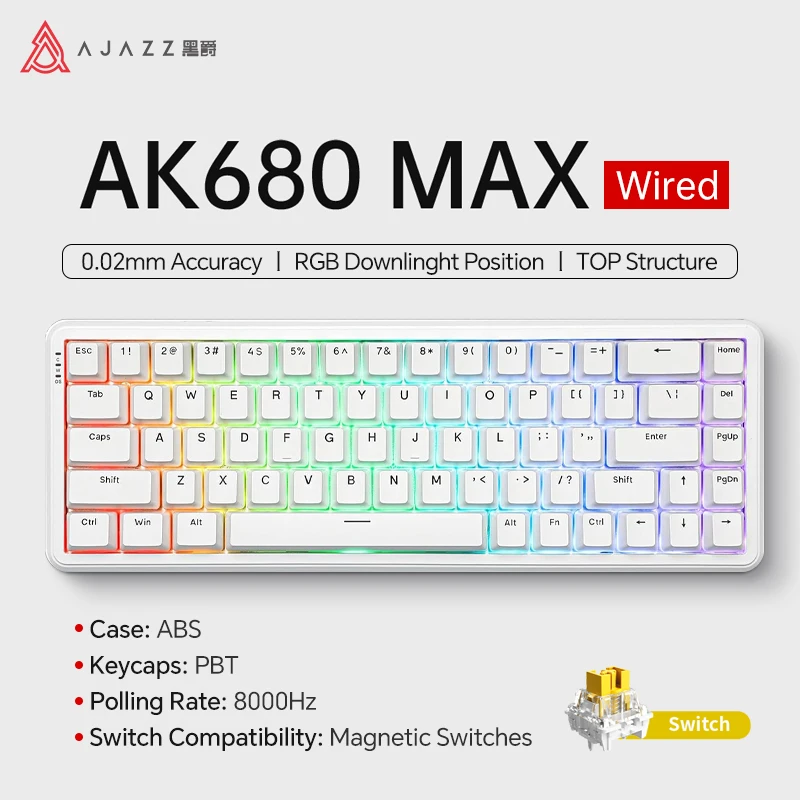 【ヒソカ】アクキーセット AJAZZ AK680 V2/AK680 MAX 磁気スイッチメカニカルキーボード 60