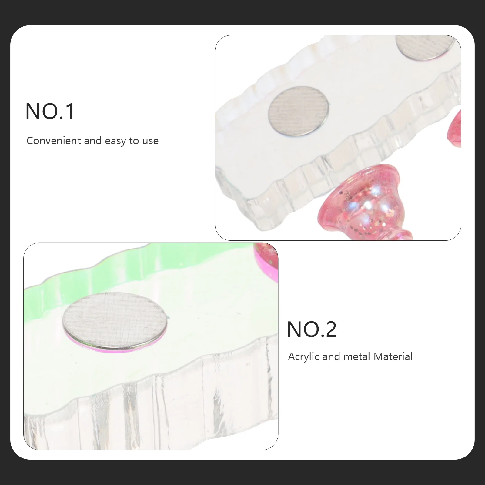 

2Sets Fake Nails Stand with Base Multi Functional Nail Display Holder for Art Practice Salon Use Elegant False Tips Stand Design