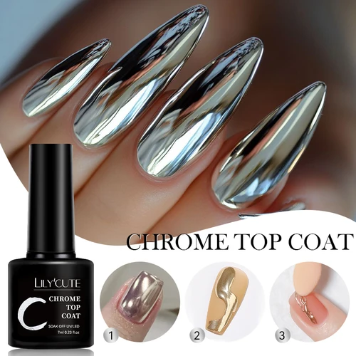 Imagen 2 del producto LILYCUTE-esmalte de uñas de Gel con función de capa superior cromada, semipermanente, Base de refuerzo para remojo, herramientas para uñas, barniz de Gel, 7ml