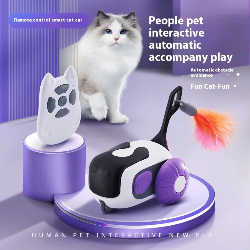 

Игрушечный автомобиль Smart Cat Chase, интерактивное воспроизведение котенка с автоматическим движением и долговечной батареей и 360° ° Маневрируемый, перезаряжаемый через USB