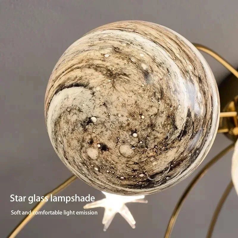 Modern Simple Star Ceiling Light Personalized Romantic Children's room Decorative Lamp Creative Planet Glass Ball Lights