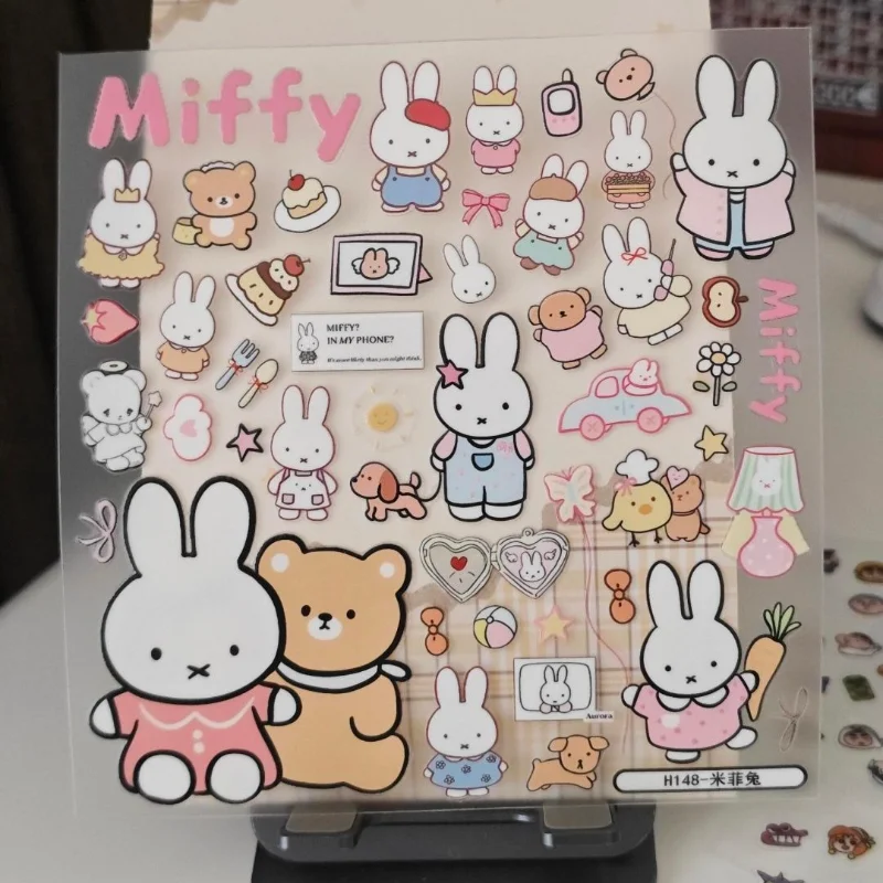 Miffy. Rabbit Cartoon Cute Stickers Flat Waterproof DIY Water Cup Hand Account Stickers view 3
