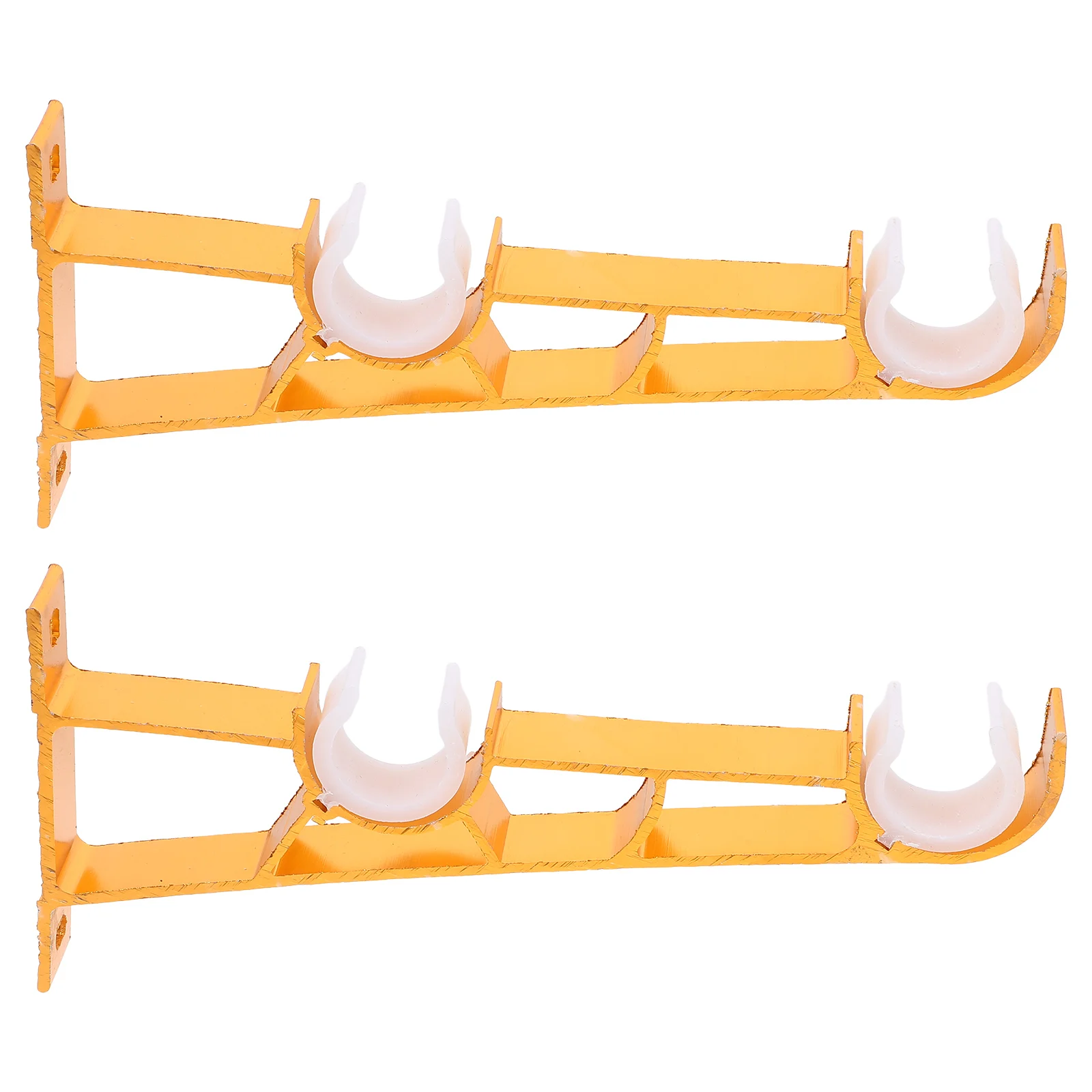 1 paar dubbele gordijnroedebeugels wandgemonteerd systeem sterke ondersteuning voor gelaagde gordijnen gladde afwerking modern