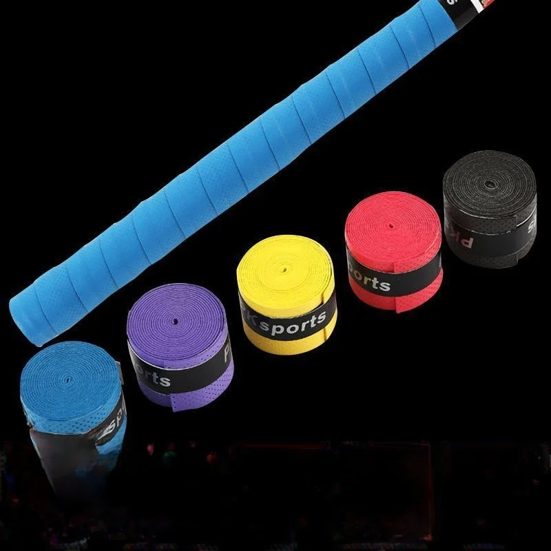 กาวพันด้ามไม้เทนนิส/แบดมินตัน แบบแบน หลากสี ดูดซับเหงื่อ กันลื่น