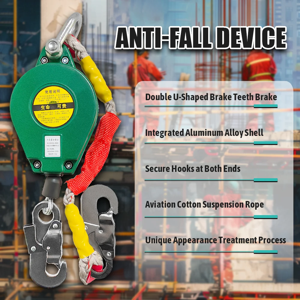 

3 м/10 м ограничитель падения, воздушный башенный кран, самоблокирующийся дифференциал скорости, сверхмощный грузовой рабочий ограничитель падения по высоте