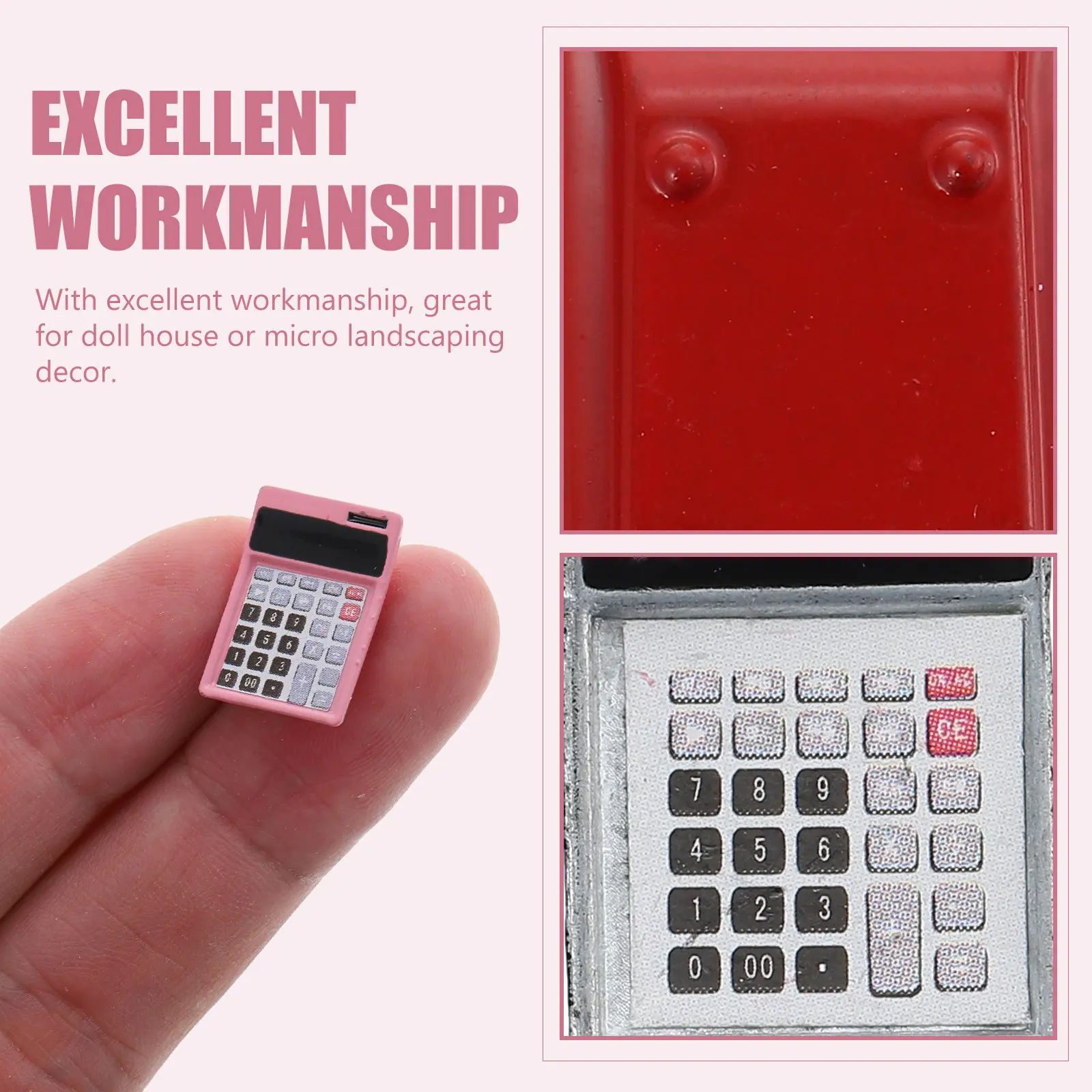 3Pcs Mini Calculator Ornaments Mini House Decorations Compact Realistic Alloy Home Accessories Micro Landscape Props