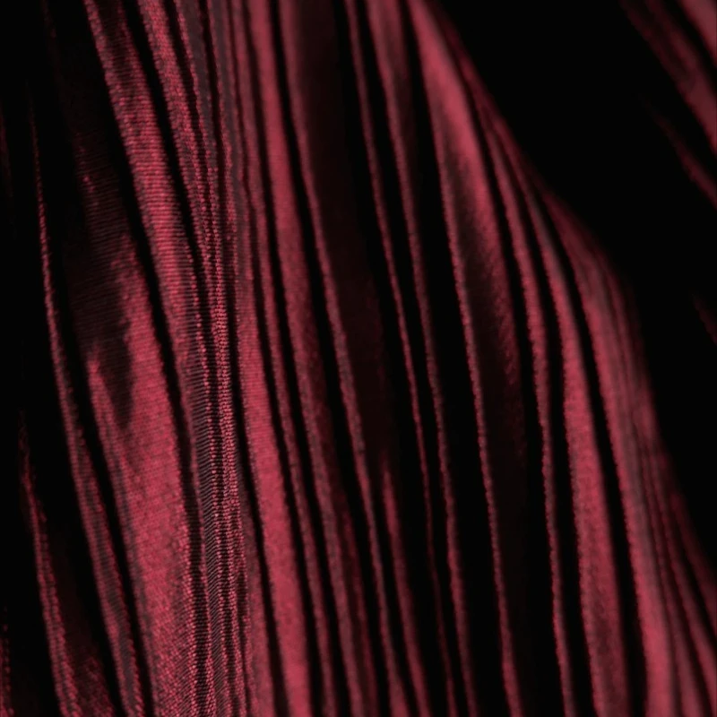 50x120cm Dark Red Pleated Fabric High Stretch Moldable Textured Cloth Designer Fashion DIY Garment Fabric