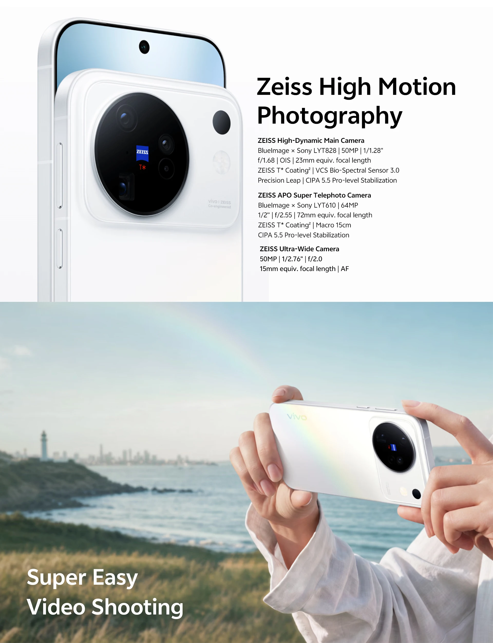 vivo X500 Chinese Version 6.59'' 144Hz AMOLED Display 5G Smartphone MediaTek Dimensity 9600M 7500mAh Battery 50MP Main Camera