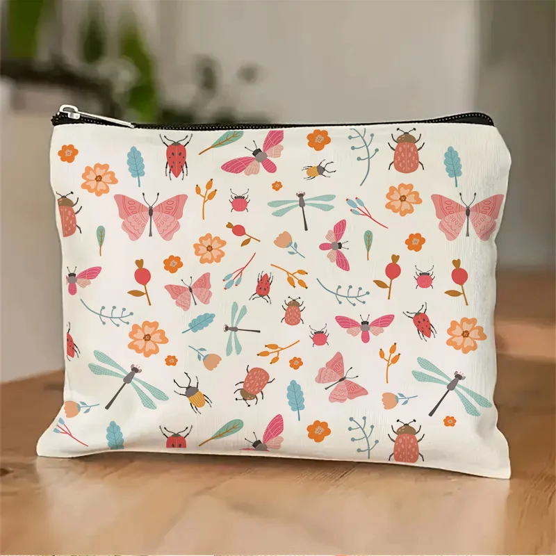 

A Sweet Wind Dragonfly Insect Makeup Bag- Multifunctional Zipper Pouch, Jewelry Storage Bag, Perfect Travel Zipper Small Storage