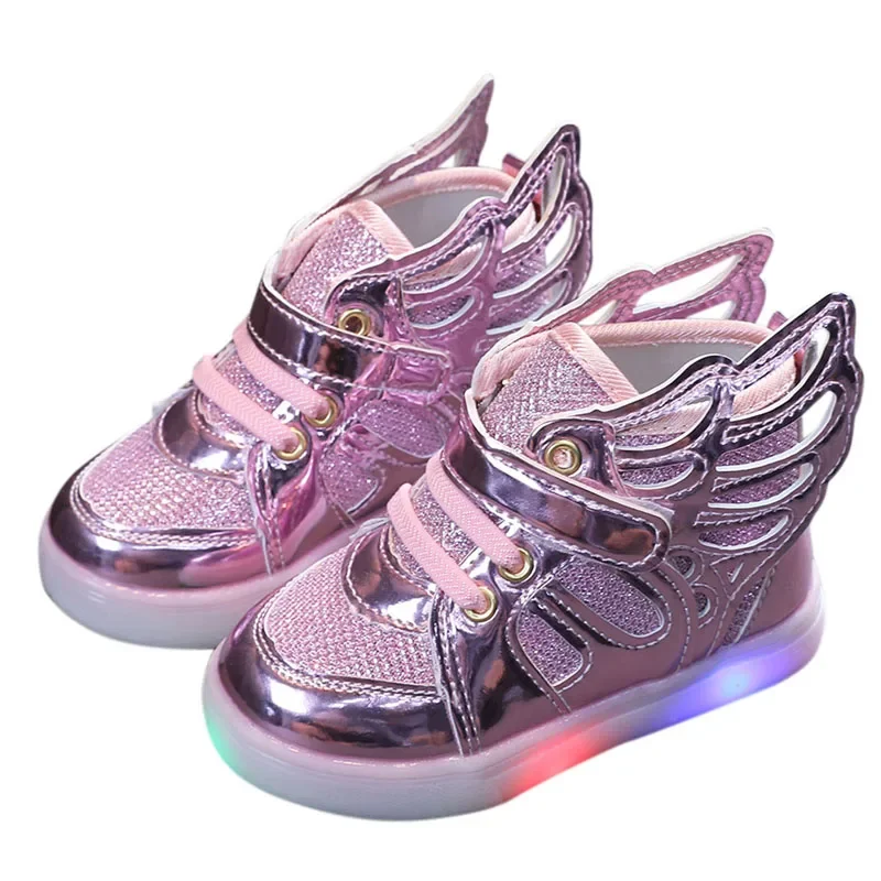 Children\'s Sneakers Baby Girls Toddler Glowing Sneakers with Light Girls Sports Shoes Size 21-30 LED Light Kids Casual Shoes