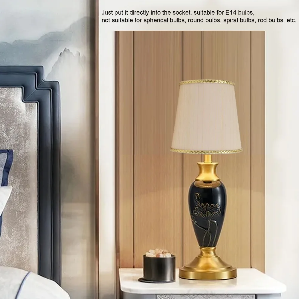 

2PCS Simple Fabric Lampshade Clip On Design 5.5 inch Height Lamp Cover Small Lamp Shades Floor Lamp
