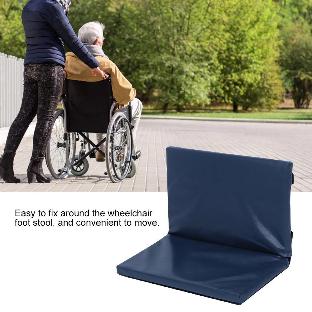 Handicapped Wheelchair Pedal Foot Rest Elevating Pad Leg Cushion Protector Accessory(16x20x1in Blue)