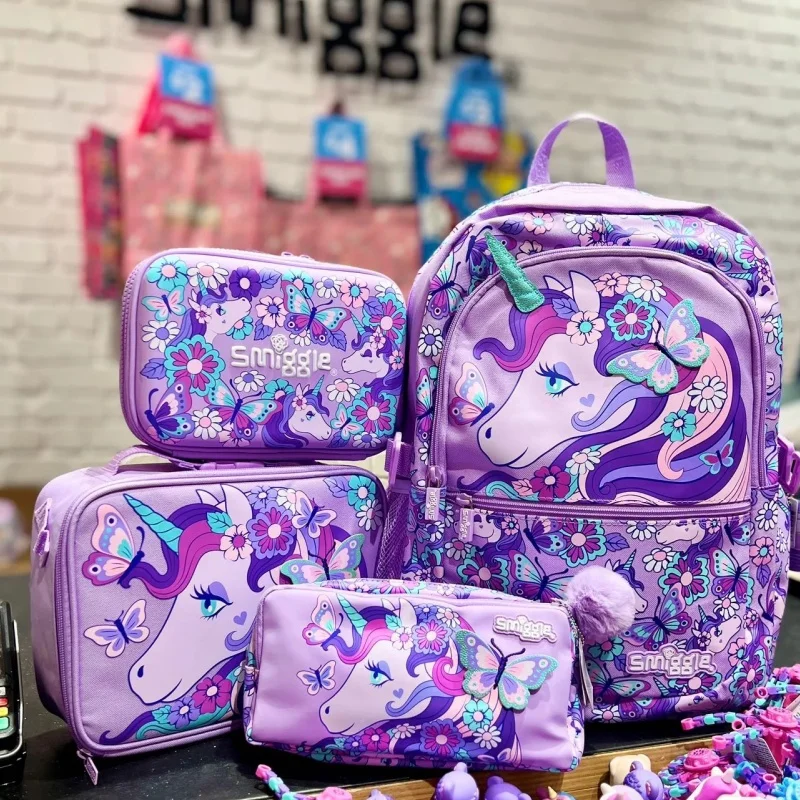 Australia Smiggle Unicorn My World Backpack Boy Girl Backpack Student Backpack Water Bottle Lunch Bag Pencil Case Schoolbag Gift