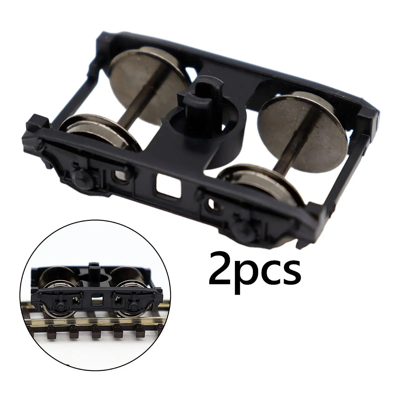 

2Pcs 1:87 Model Train Bogies Sturdy Landscape Metal Wheels for Model Train