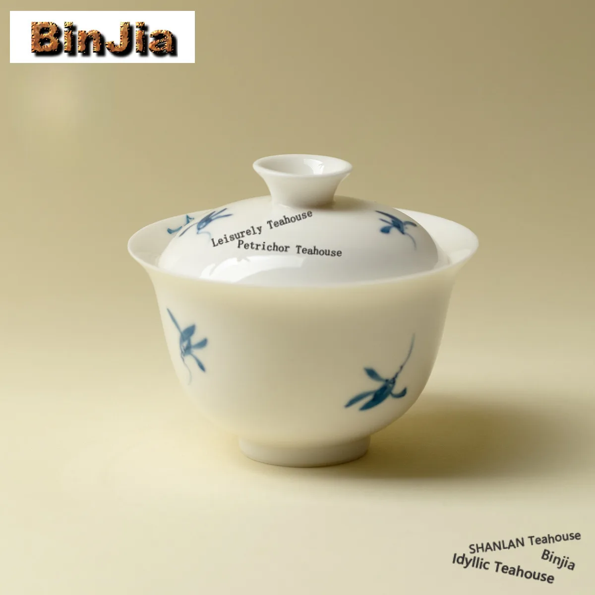 130ml Hand-painted Orchid Gaiwan Traditional Tea Tureen Tea Bowl with Lid Kit Tea Brewing Cover Bowl Tableware Supplies Craft
