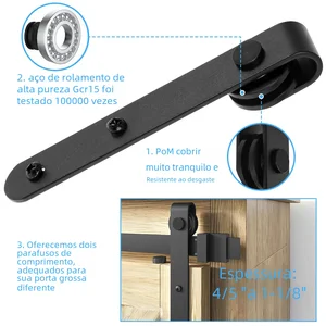 Mini Slider -Hardware Holen Sie Kits, Top -montiert, Federungsweg, Stahlschiene, stille Rollenschiene, einzelne Tür 8 Hauptverkaufskit rutscht - №2