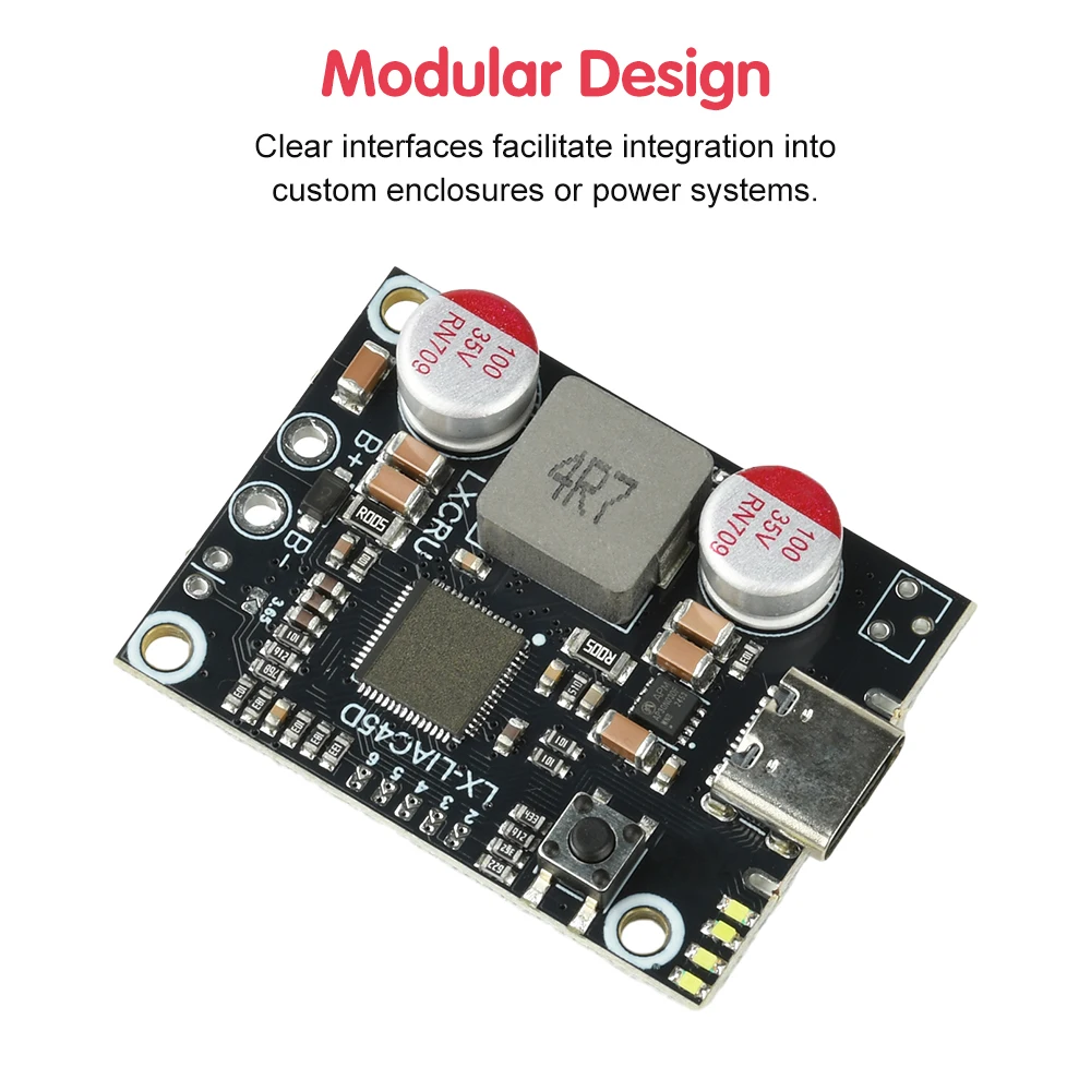 2-6S 45 واط شحن سريع وحدة الطاقة المتنقلة يدعم PD QC بروتوكولات الشحن السريع لتقوم بها بنفسك لوحة دوائر كهربائية Type-C USB