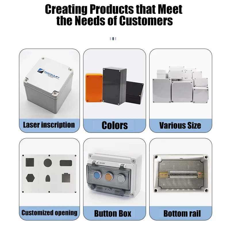 Scatola di giunzione impermeabile tipo F Custodia in plastica ABS Copertura grigia/trasparente IIP67 Monitor sicuro per pulsante di accensione elettronico esterno