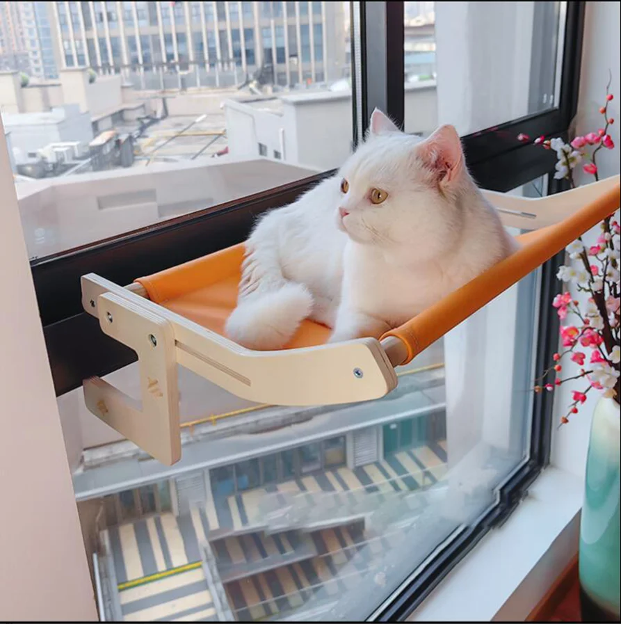 Cat Hammock Window Hanging Bed Hanging Cat Nest Window Sill Cat Climbing Frame Balcony Pet Sun Sofa 40kg Bearing C apacity