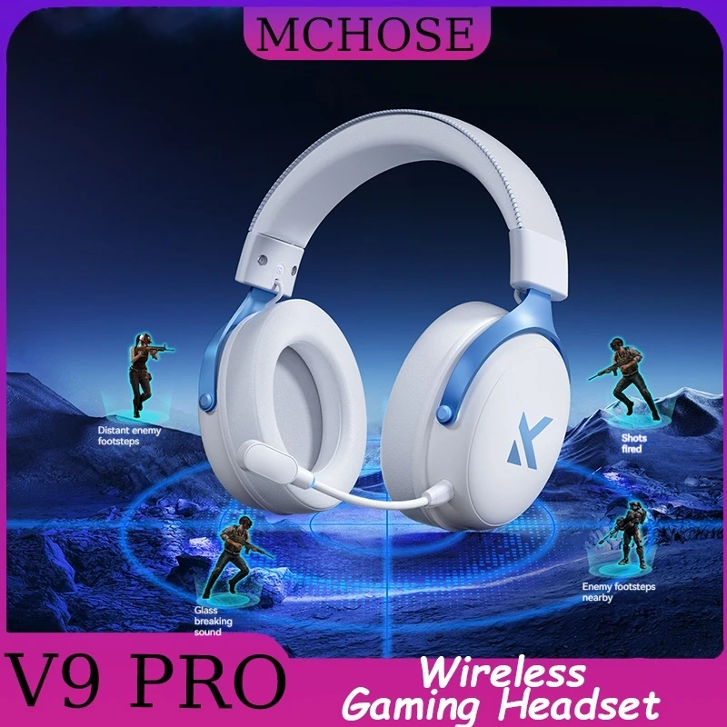 

MCHOSE V9 Pro Wireless Gaming Headset Over-Ear Quad-Mode Bluetooth Headphones Noise Reduction Mic Music Office Earphone E-sport