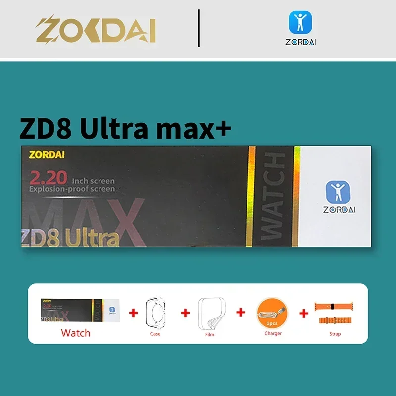 

Zordai ZD8 Ultra Max Plus Smart Watch 2.2"49mm Ultra AI Watch Face Compass BT Call NFC Men PS Hello3+ HK9 Ultra 2 Max Smartwatch