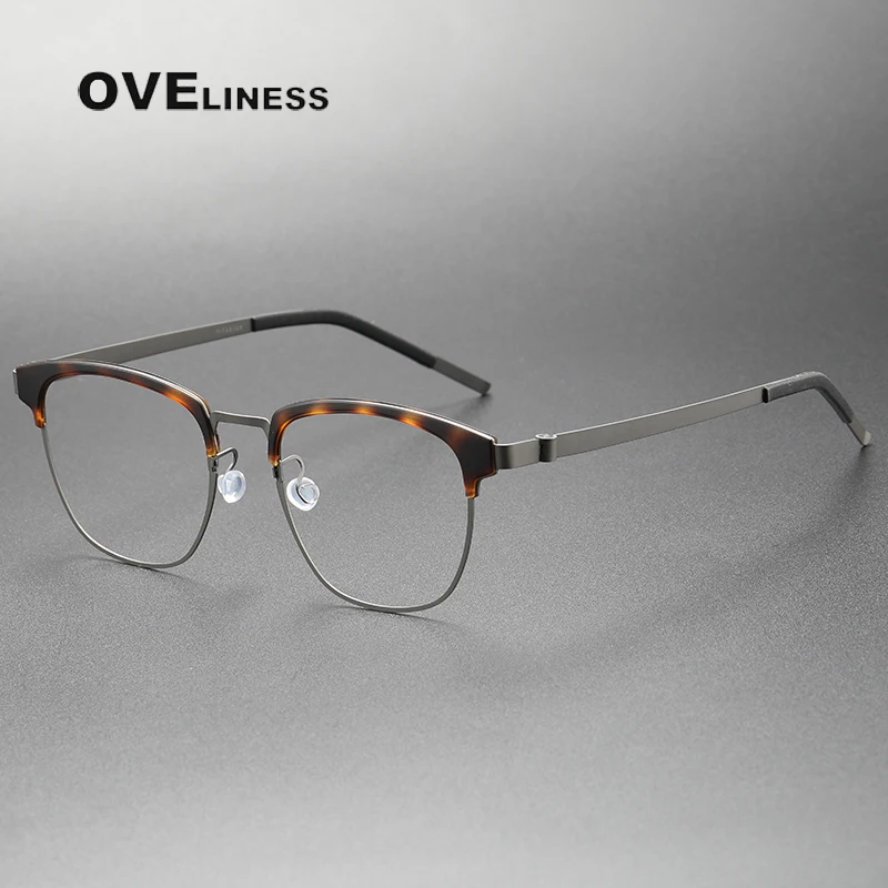

2026 Pure Titanium Glasses Frame Men women Ultralight Vintage male full Eyewear Screwless Eyeglasses frames Spectacle