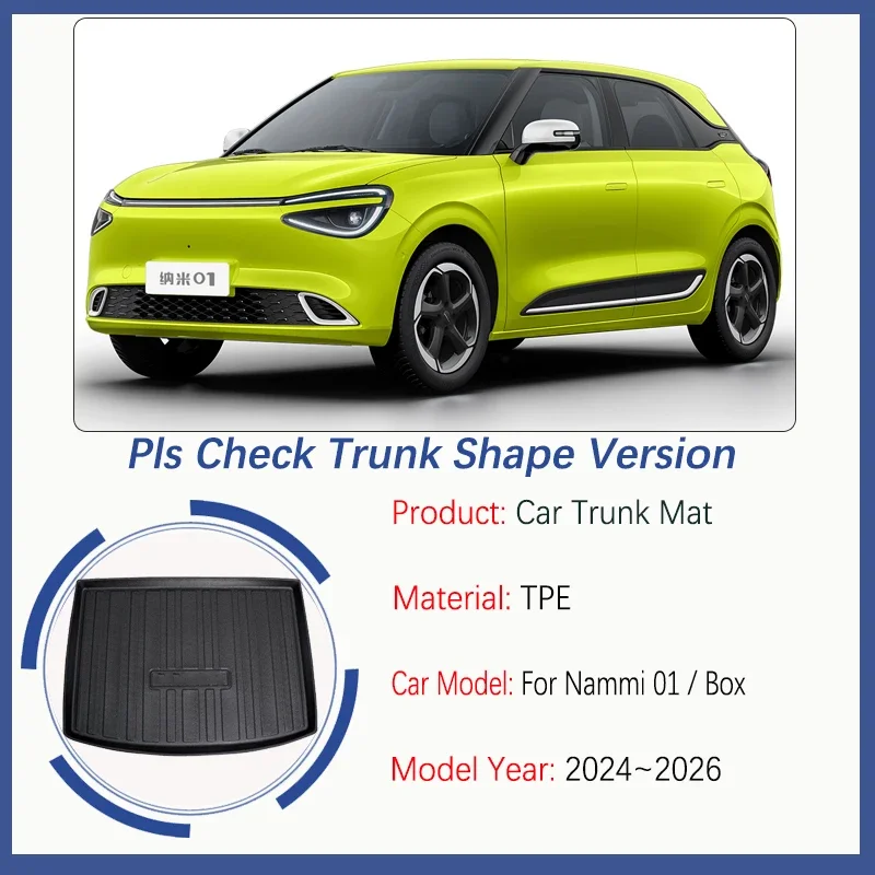 Car Trunk Mats For Dongfeng Nammi 01 Nammi Box 2024 2025 2026 Trunk Anti-scratch Pads Carpet Storage TPE Boot Covers Accessories