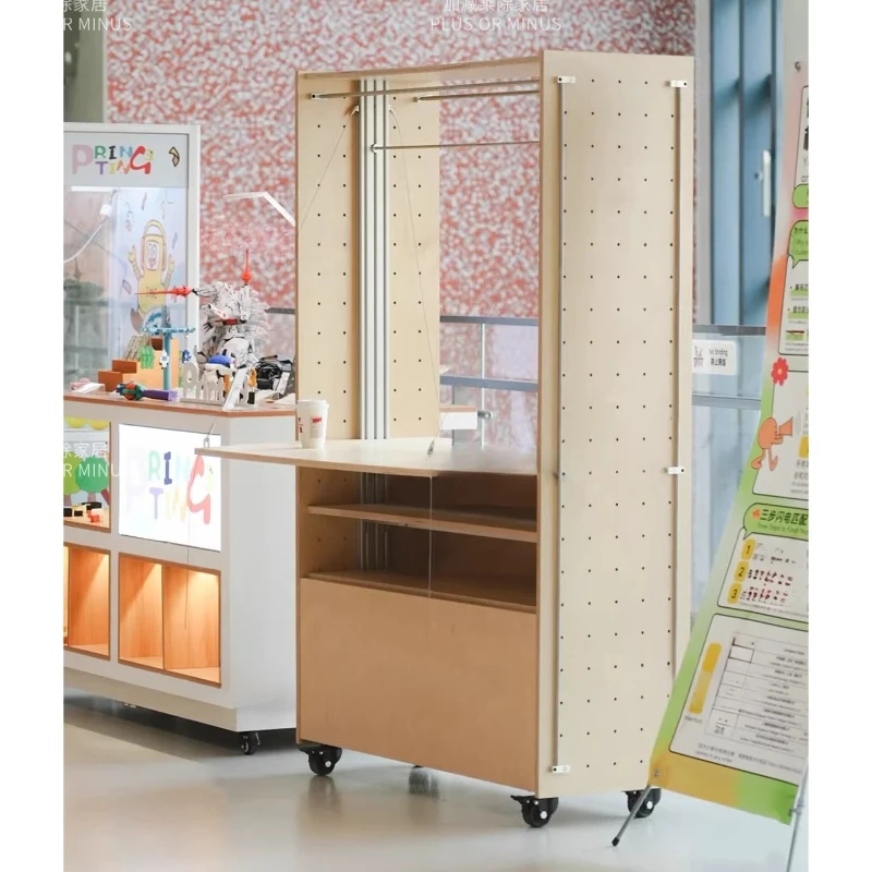 

Market Stall Movable Dining Car Folding Outdoor Coffee Water Bar Counter Shop Hole Board Display Stand