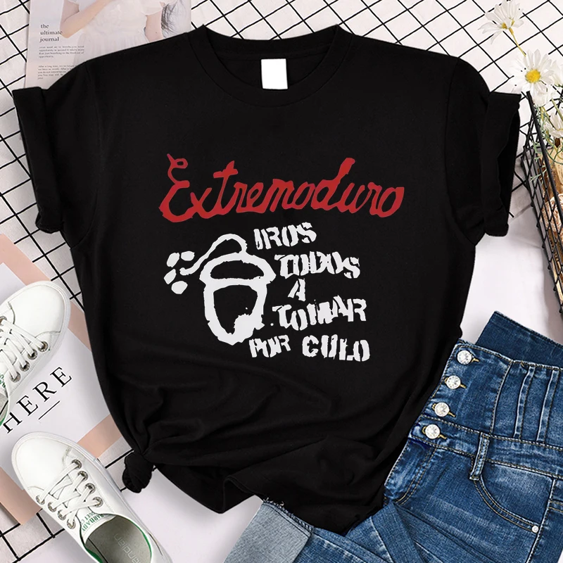 Fashion Rock Band Extremoduro Print Short Sleeve T Shirt Casual Gothic Y2k Tees Tops Women Men Graphic Vintage T-Shirt Clothes
