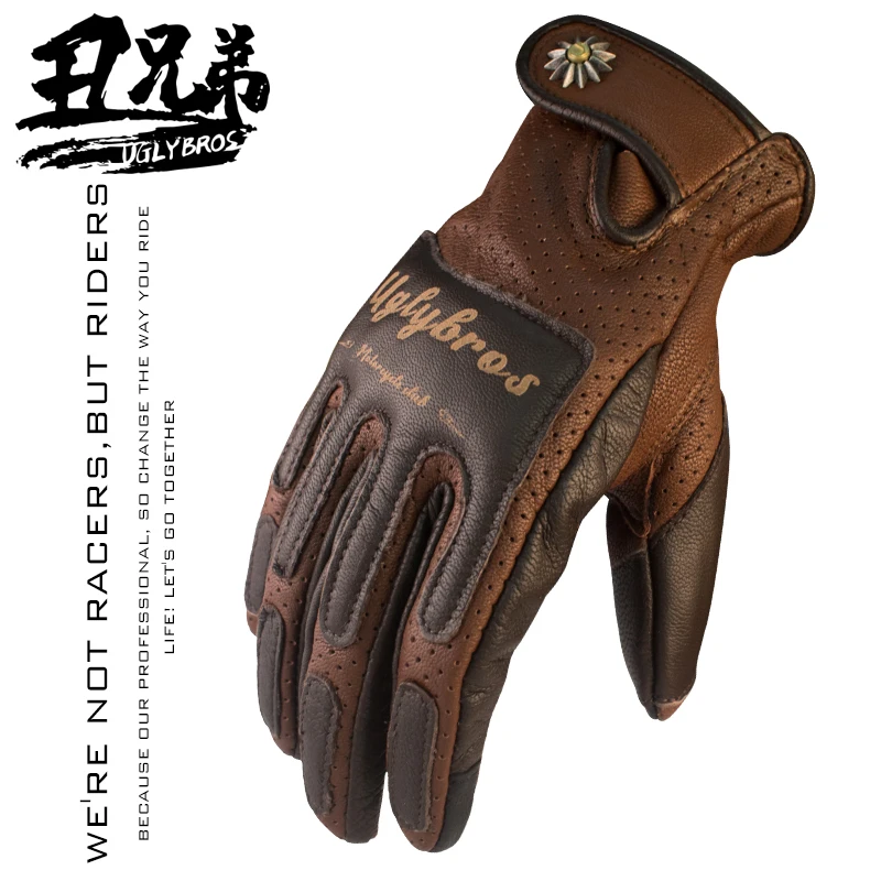 

Uglybros Winter Warm Motorcycle Gloves Windproof Leather Gloves Motorbike Touch Screen Moto Motocross Gloves