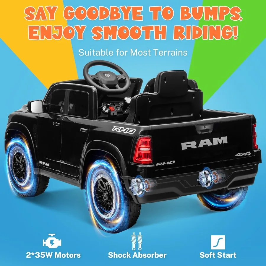 12V Licensed Ride On Car for Kids, Electric Car for Toddlers w/Parent Remote Control, Power Motor & Durable Wheels, Soft Start,