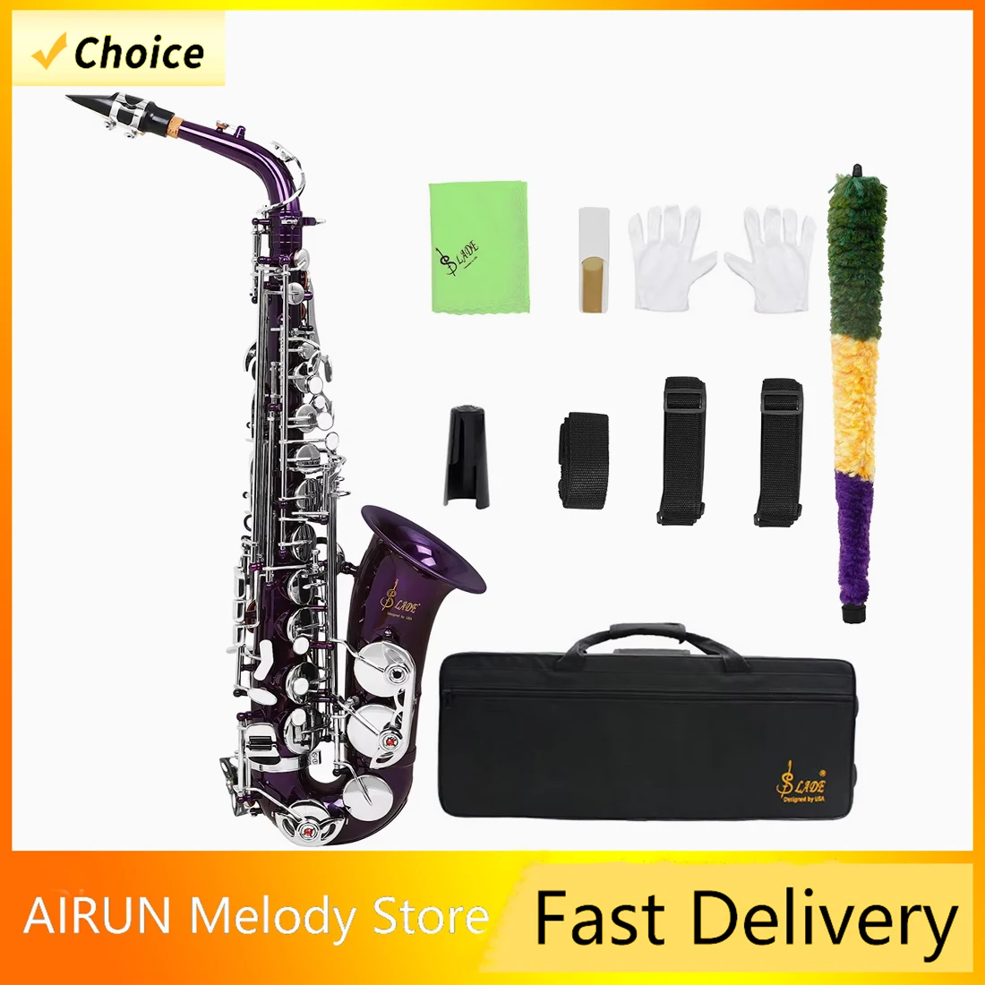 

Альт-саксофон SLADE Eb, латунный корпус, резные белые клавиши в виде ракушки, фиолетовые, серебряные клавиши, альт-саксофон, профессиональные деревянные духовые инструменты