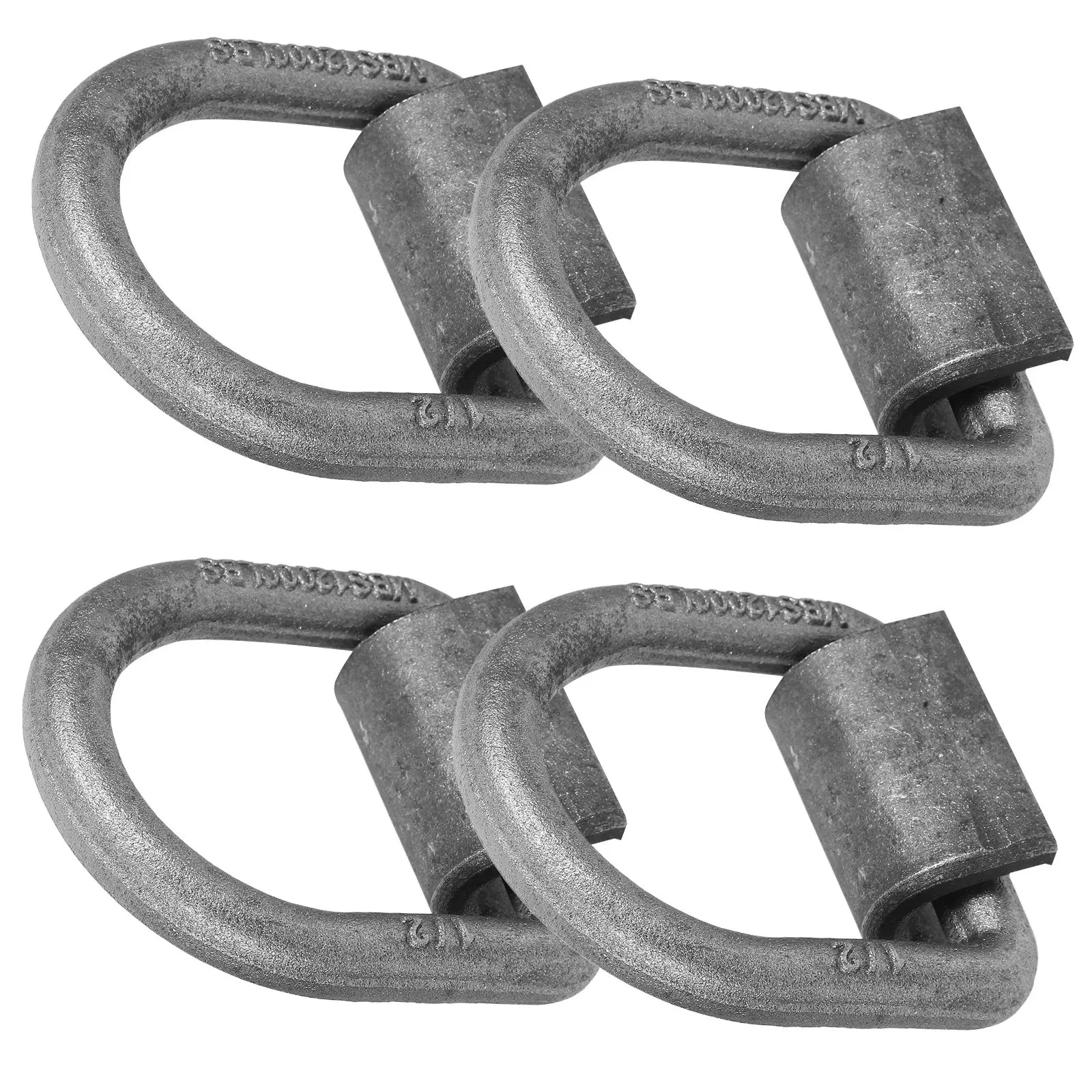 4Pcs Welded Forged Steel D Ring Anchor Heavy Duty Trailer Cargo Tie Down Truck Rv Atv 12,000lbs Load Weld-on Trailer D-Ring
