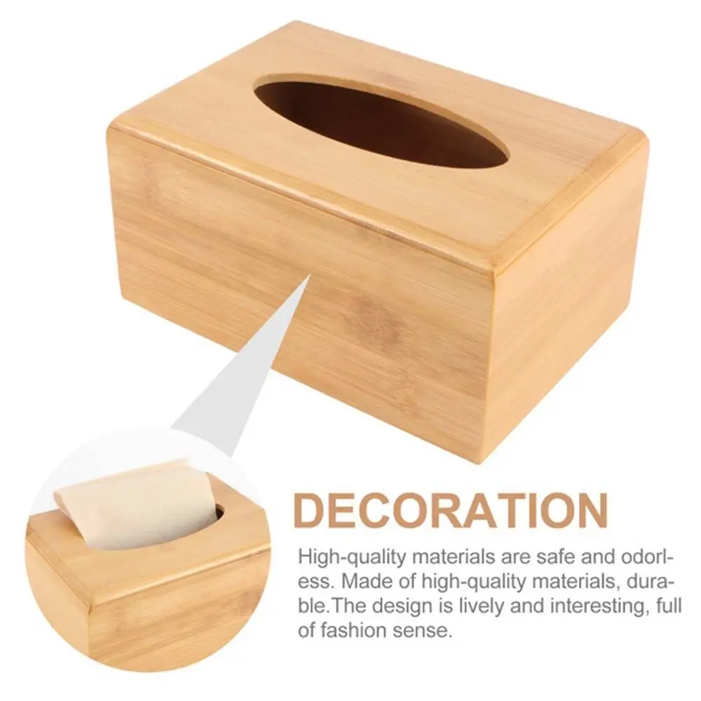 KTV Office Table Decoration Eco-Friendly Bamboo Desktop Organizer Napkin holder Tissue Rack Tissue Holder Storage box