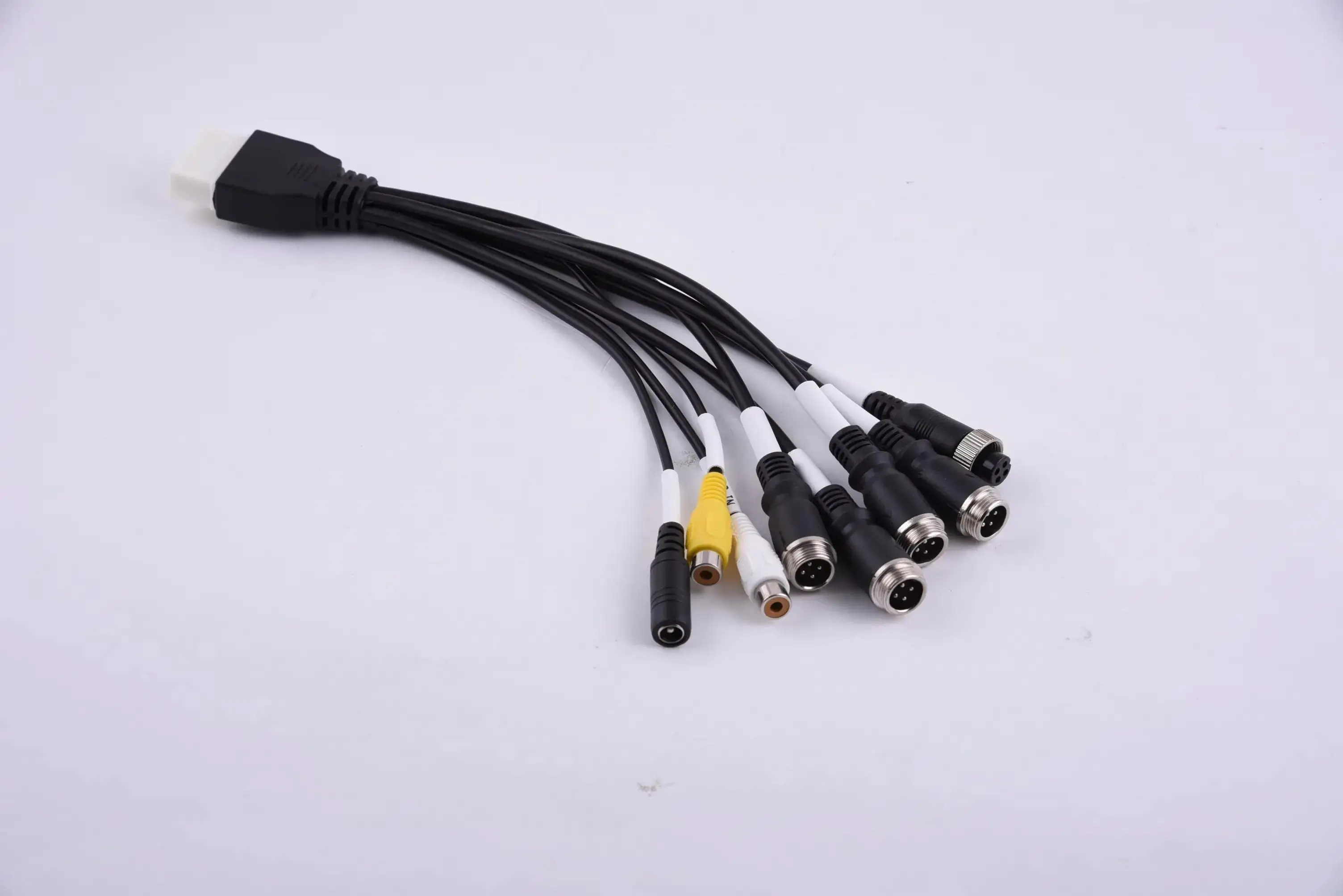 Car Backup Camera Adpater Cable Black PVC 12V Adaptor 2 Pin Power Connector 2A AC 4 Pin Aviation Female Male Connector