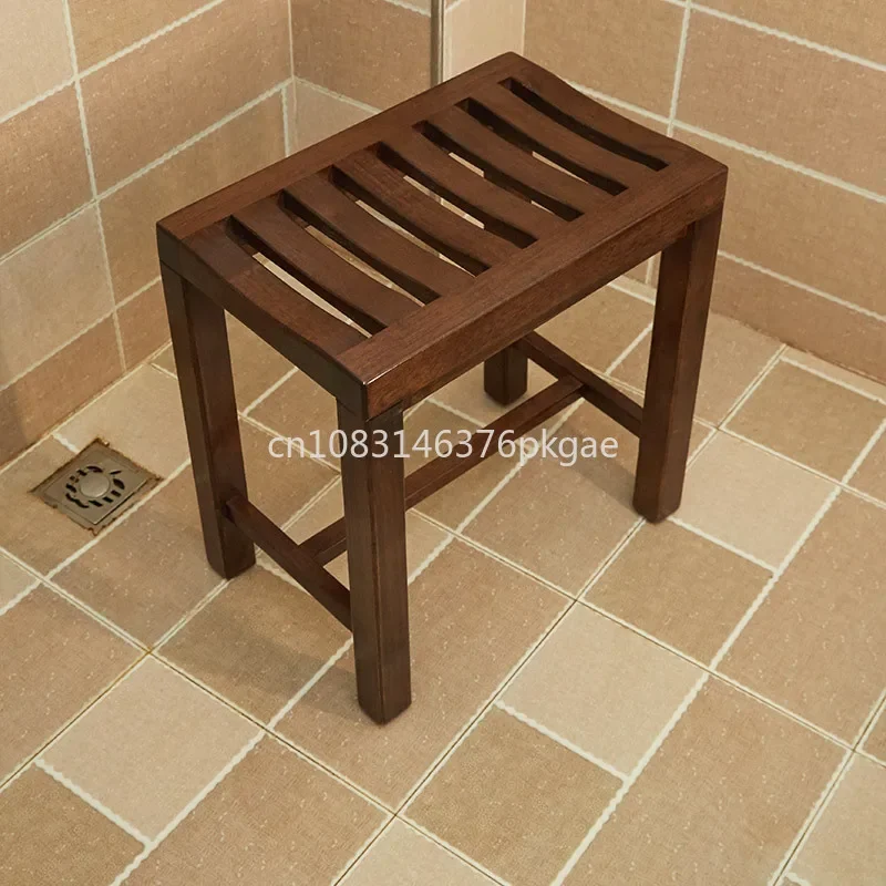 

Solid Wood Bathroom Stool Modern and Minimalist Design Suitable for Use in The Shower Room As A Square Low Anti-slip Household