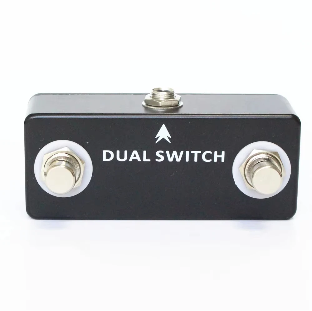 Mosky Dual Switch Guitar Pedal Dual Footswitch Normally Open Switch 2 Effect Switching Metal Housing Compact 9.3cm Effect Controller