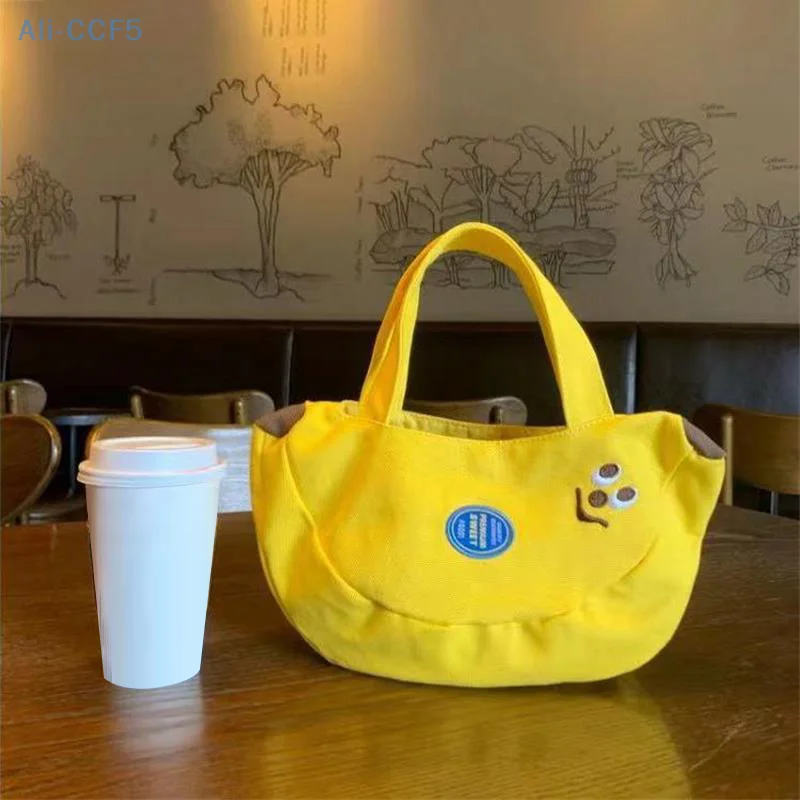 

Funny Banana Hand Bag Large Capacity Canvas Bag Small Tote Bags Mother Kids Bags Portable Shopping Bags Purses Handbag Gift