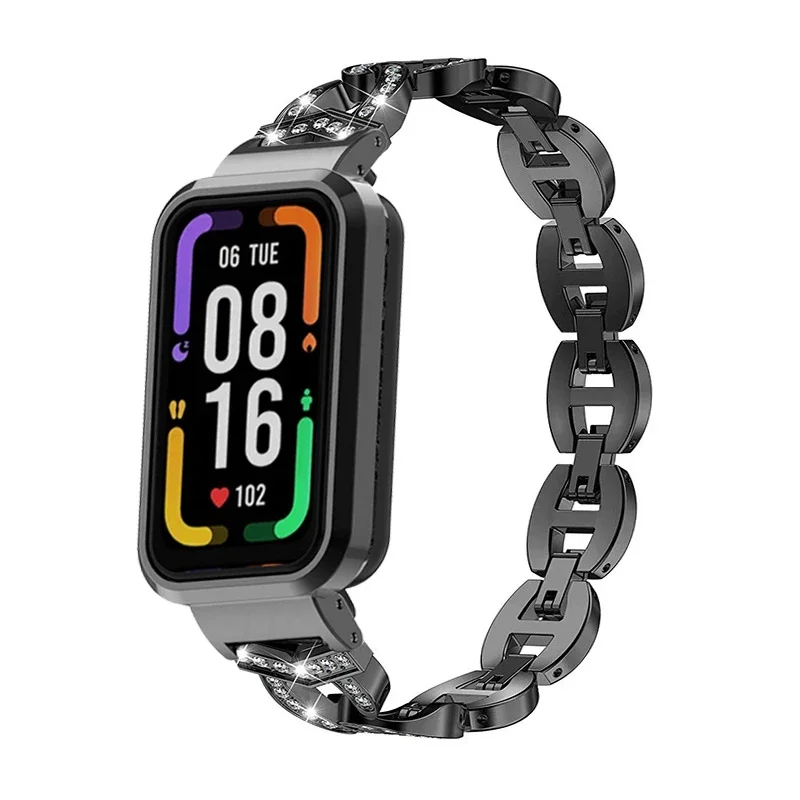 Metal Strap Case Protector For Redmi Smart Band Pro Diamond Watchband For Redmi Band Pro Bracelet For redmi band pro Wristband