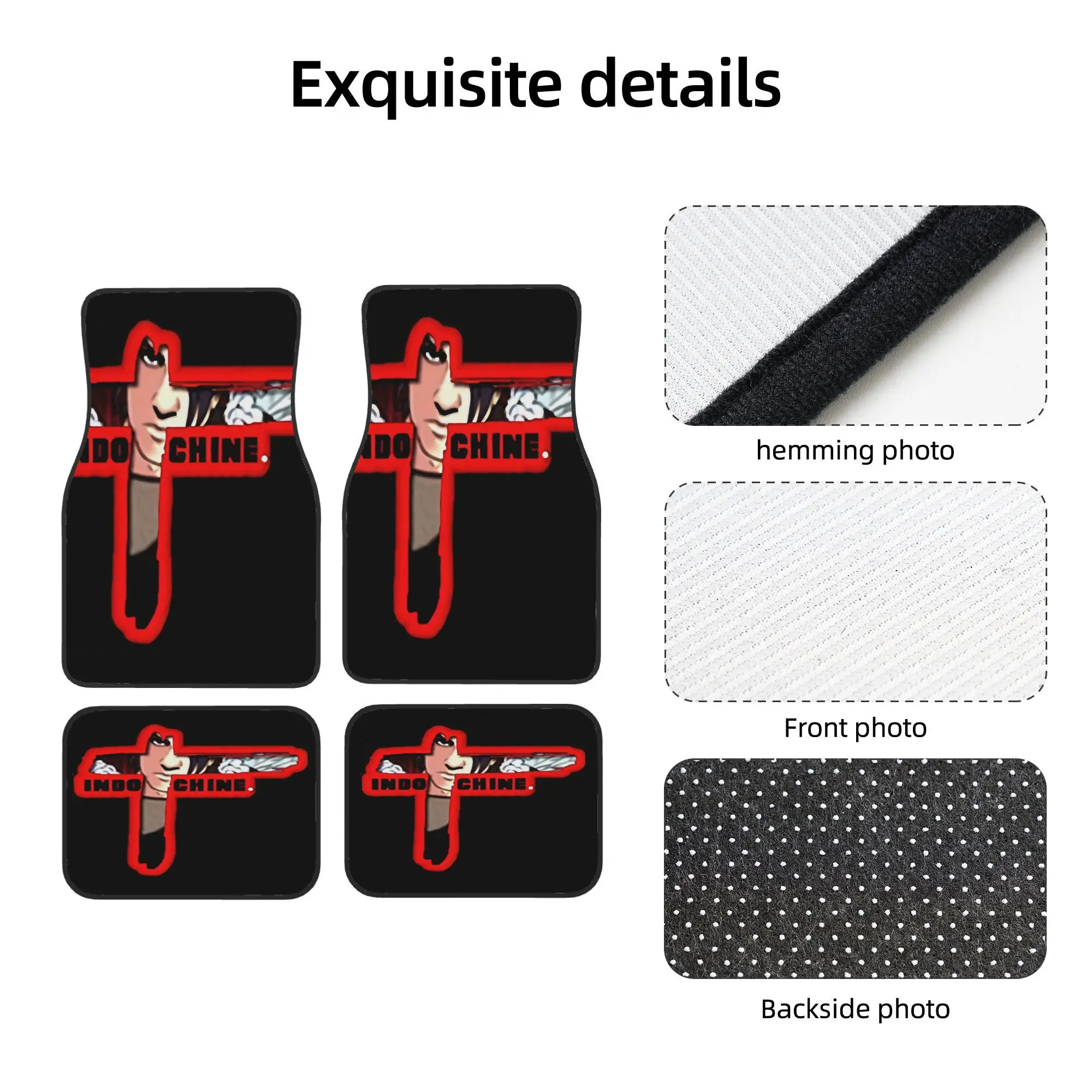 4pcs Retro Indochine Car Floor Mats - Durable Polyester Fiber, Fit For Cars, Playful Cartoon Character & 