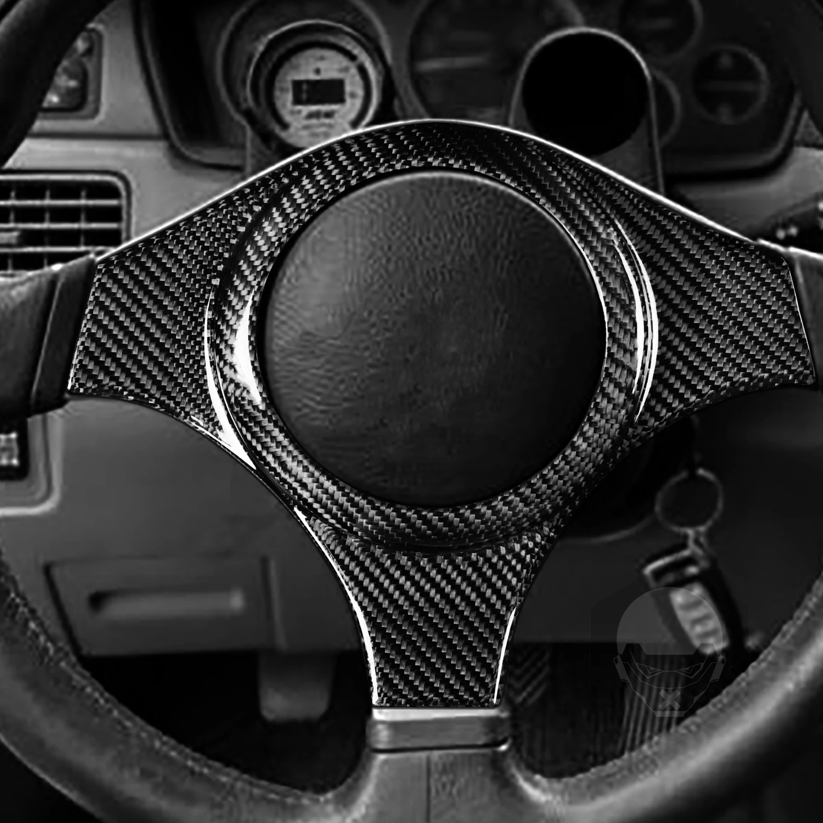 For Mitsubishi Lancer EVO 7-9th 2001-2007 Accessories Carbon Fiber Car Interior Steering Wheel Trim Cap Decorative Protector