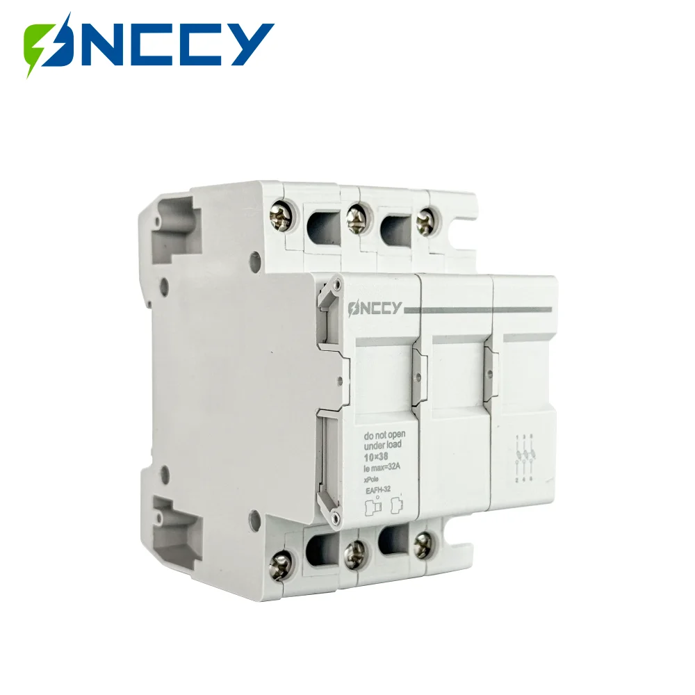 ONCCY 3P AC Fuse Hoder 230V AC, Suitable for 10*38mm Fuse 10A 16A 20A 25A 32A Din Rail mounting 220V AC（fuse included）