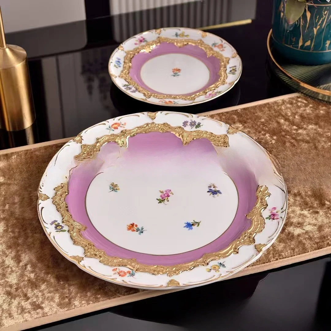 Court style European gold-plated afternoon tea ceramic coffee cup saucer pot sugar milk pot plate 22 pieces tableware