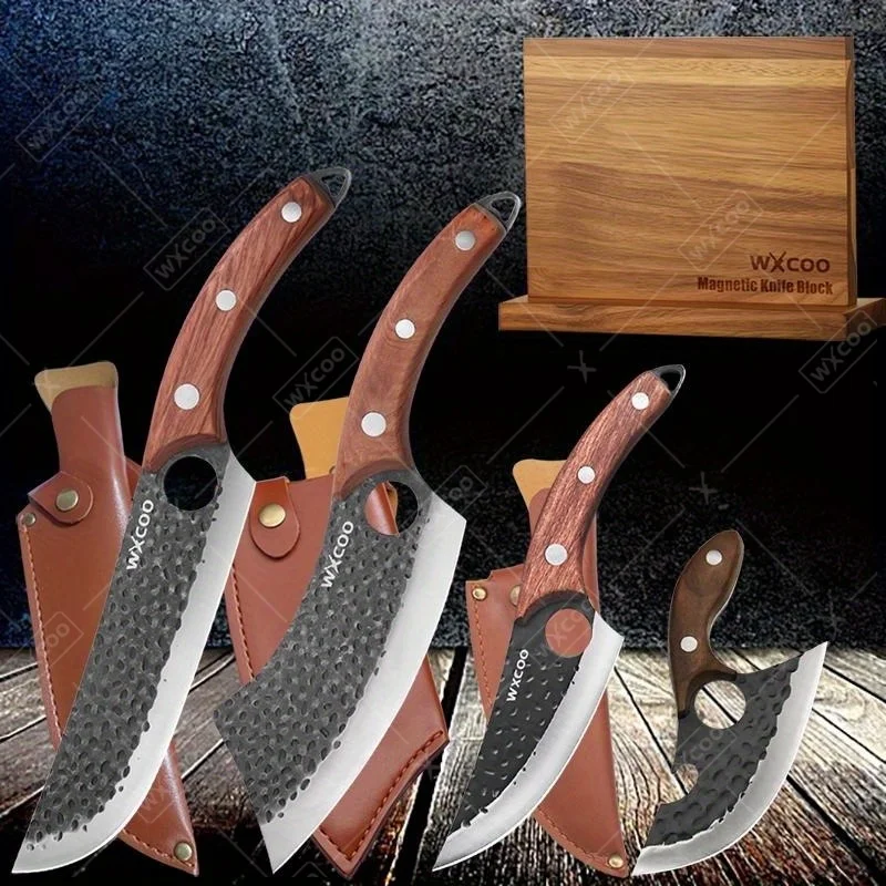 2-5PCS Stainless Steel Chef Knife Professional Kitchen Tool Set Includes Vegetab