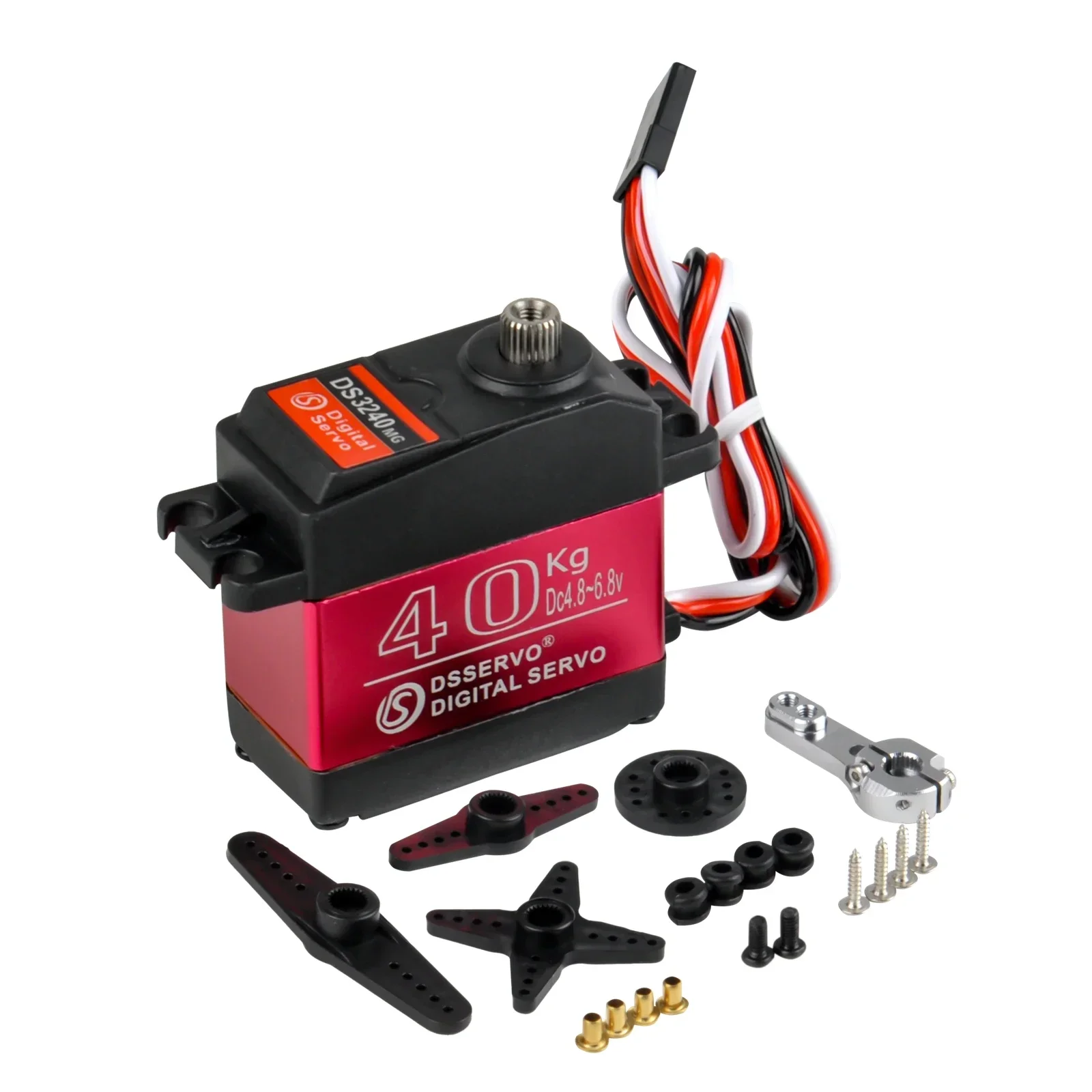 Motore per servi digitali 4 pezzi/set DS3240 40KG 180 ° /270 °   Parti della funzione di potenza servo dell'ingranaggio del metallo di grande coppia di rotazione per il robot dell'automobile RC