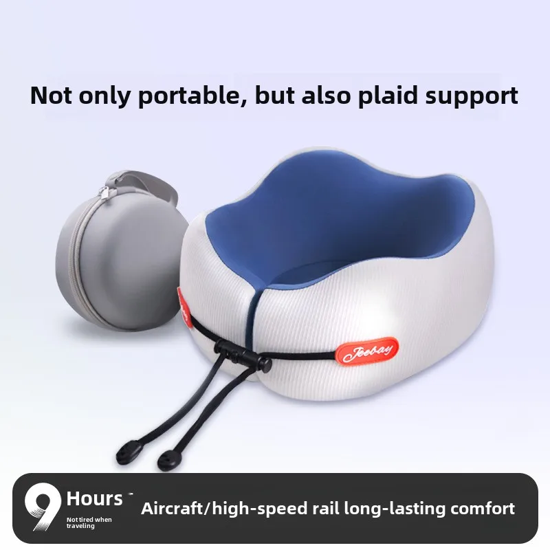 Travesseiro de suporte de pescoço de seda gelo de espuma de memória verão viagem avião em forma de u travesseiro compacto portátil para carro escritório nap